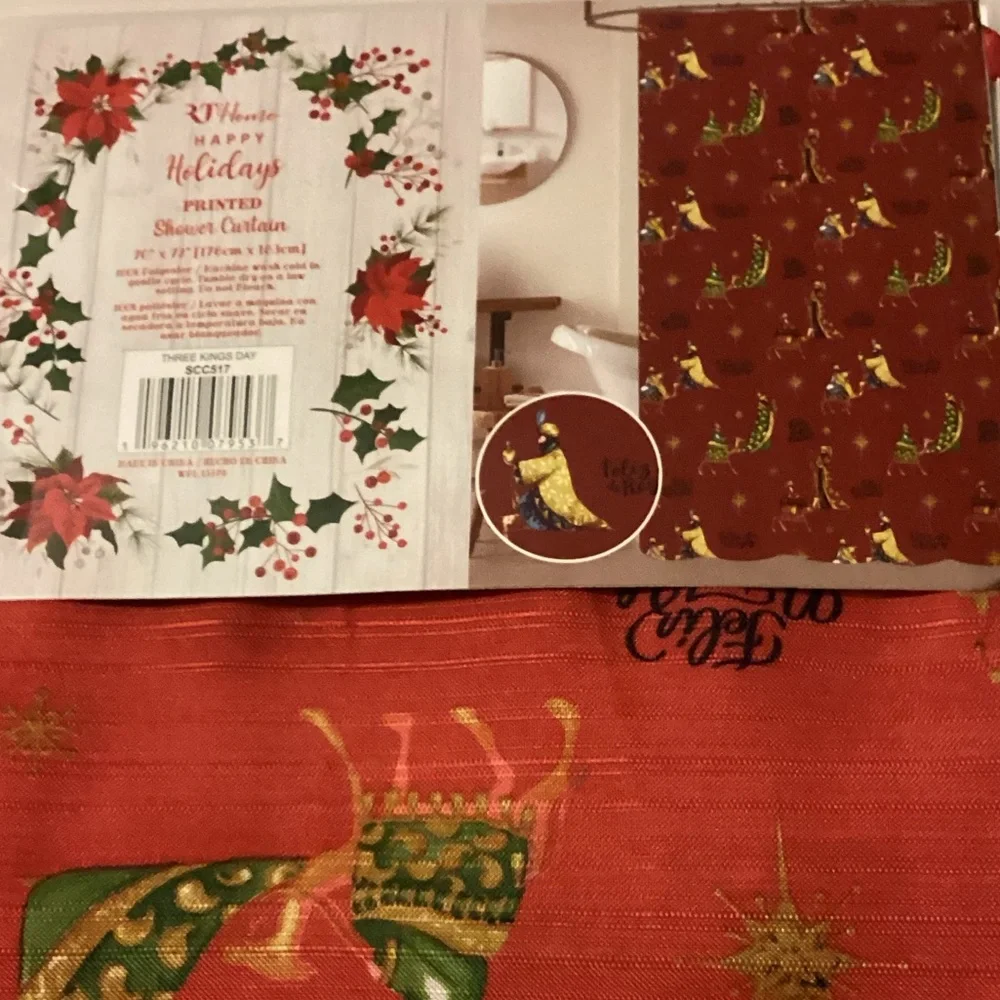 Three Kings Day Shower Curtain NWT Feliz dia de Reyes